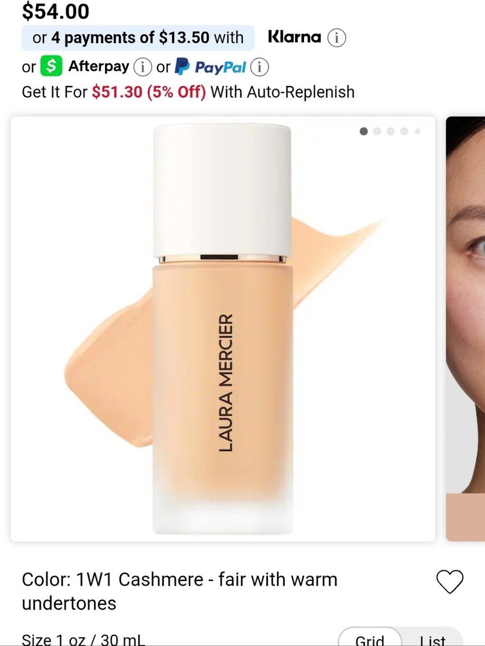 laura mercier Liquid Foundation - Cashmere 30ml
